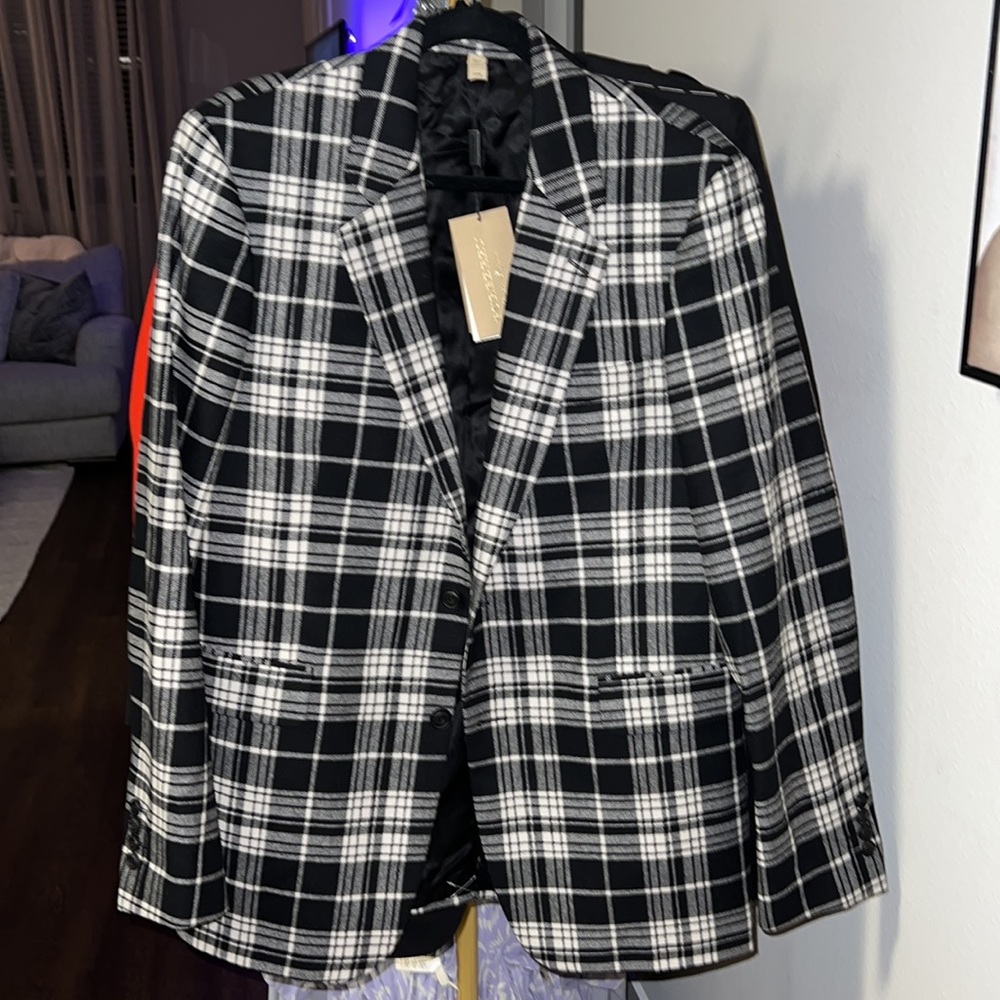 BURBERRY MENS PLAID BLAZER